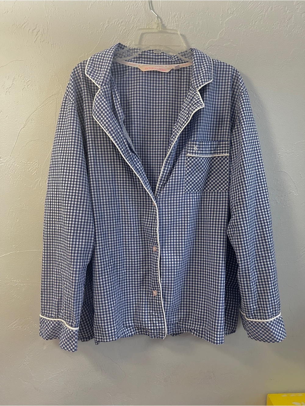 victoria’s secret blue gingham sleep shirt